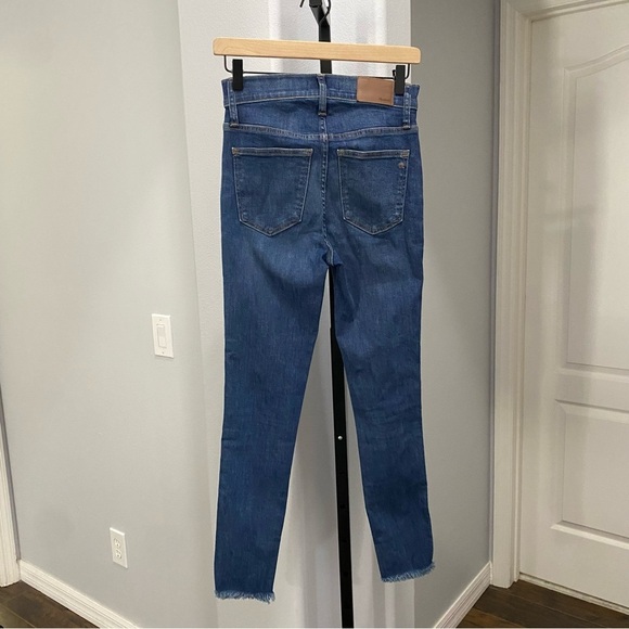 Madewell 10" High-Rise Skinny Jeans Raw Released Hem Medium Wash Size 25 - Picture 9 of 10